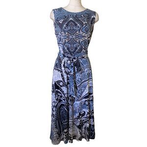 Charter Club Blue with Waist Tie Midi Dress Size Small